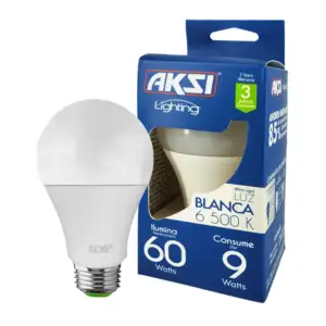 Foco ahorrador led aksi de luz blanca, 6500k, 60-9w / lighting / 1200…