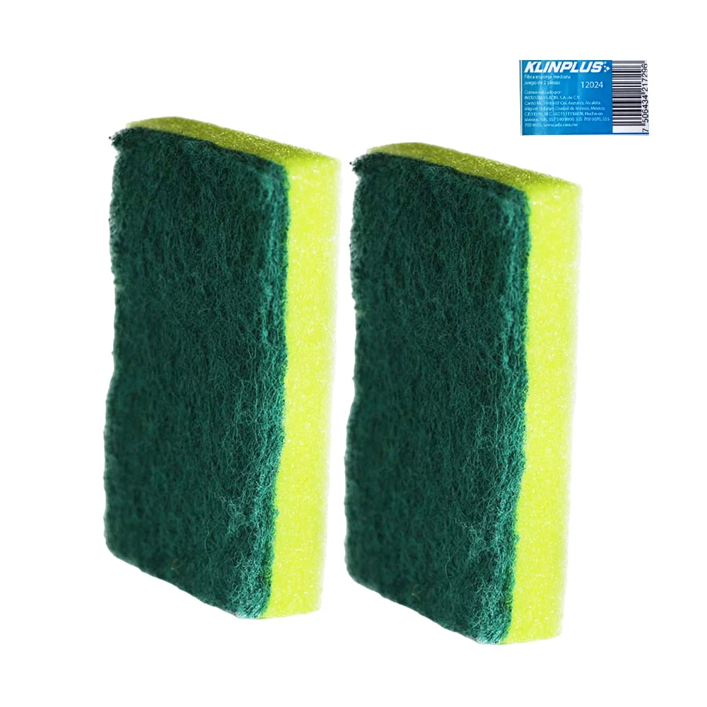 Paquete con 2 esponjas rectangulares medianas de doble fibra para lav…