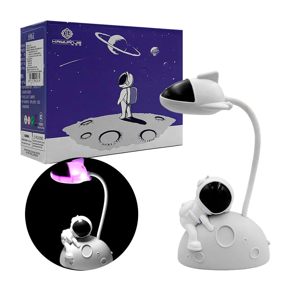 Lámpara de escritorio con diseño de astronauta abrasado de la luna, r…