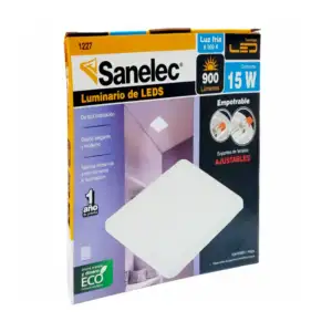 Luminario led cuadrado sanelec de luz fría para techo con consumo de …