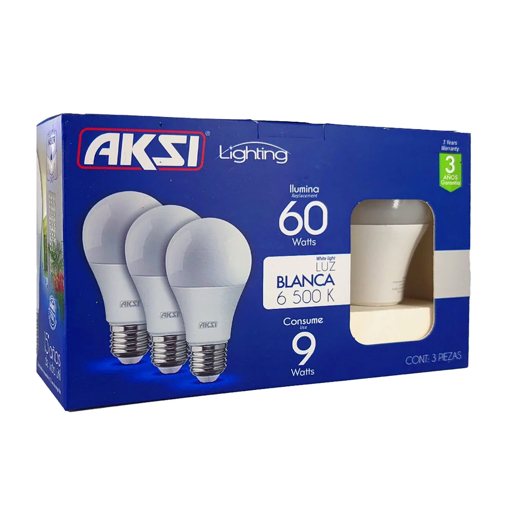 Paquete con 3 focos bombillas ahorradoras aksi de luz blanca, 6500k, …