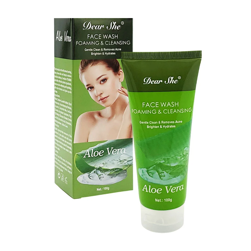 Limpiador facial espumoso, 100g, extracto de aloe vera, dear she