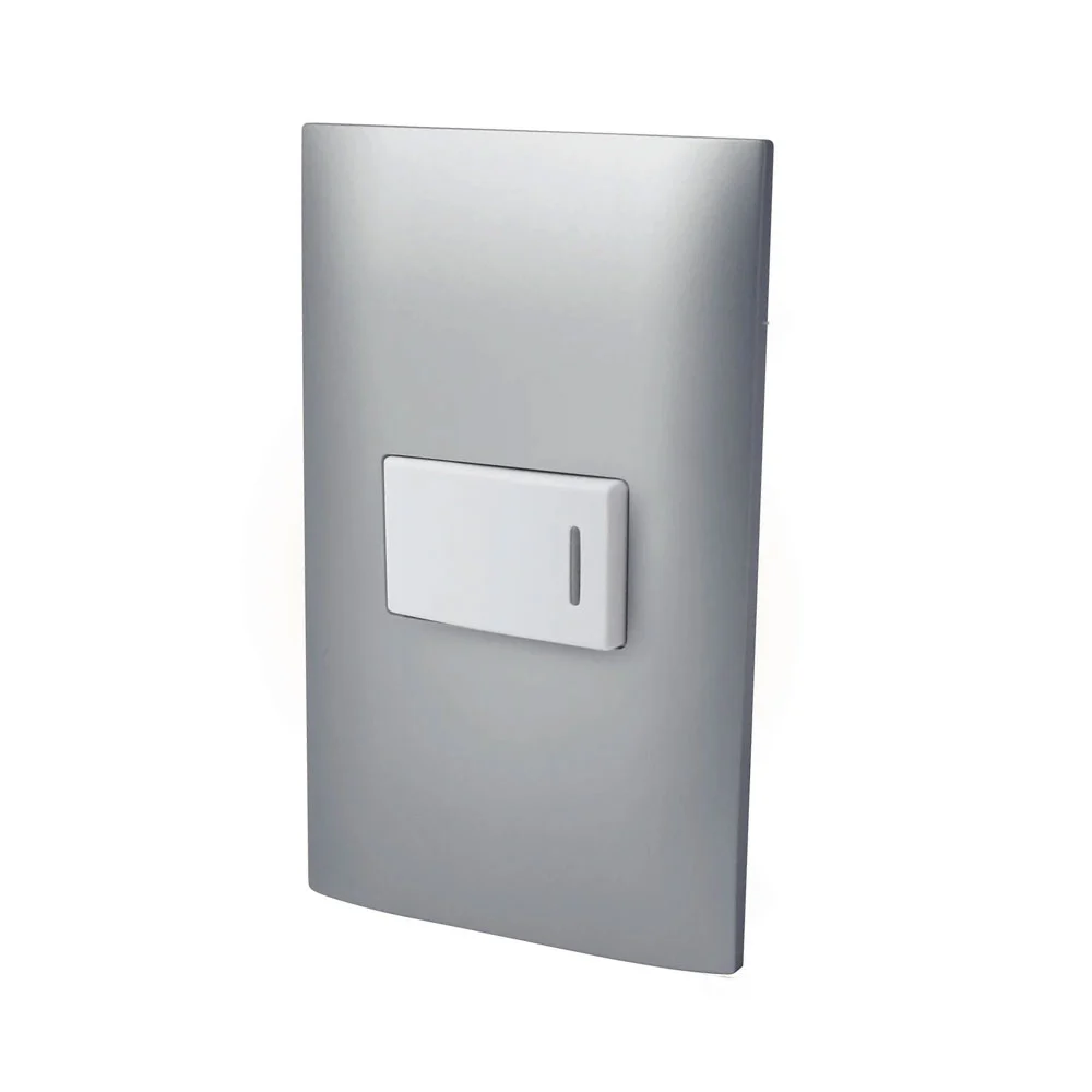 Placa de pared aksi con interruptor - apagador sencillo en color plat…