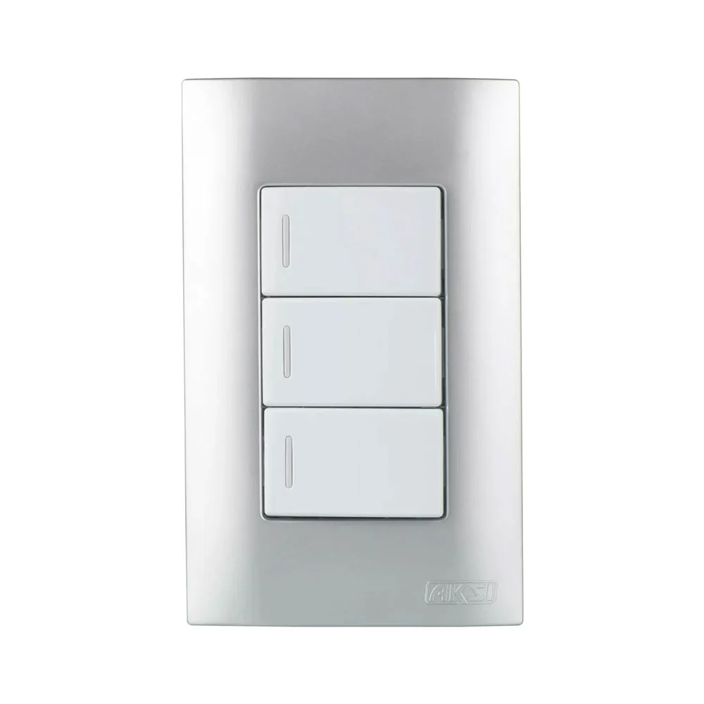 Placa de pared aksi con 3 interruptores - apagadores sencillos en col…