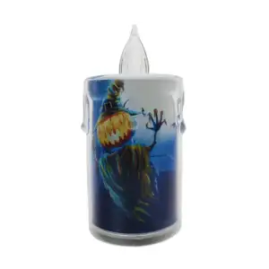 1pza Lámpara decorativa pequeña tipo vela con diseño halloween y luz …