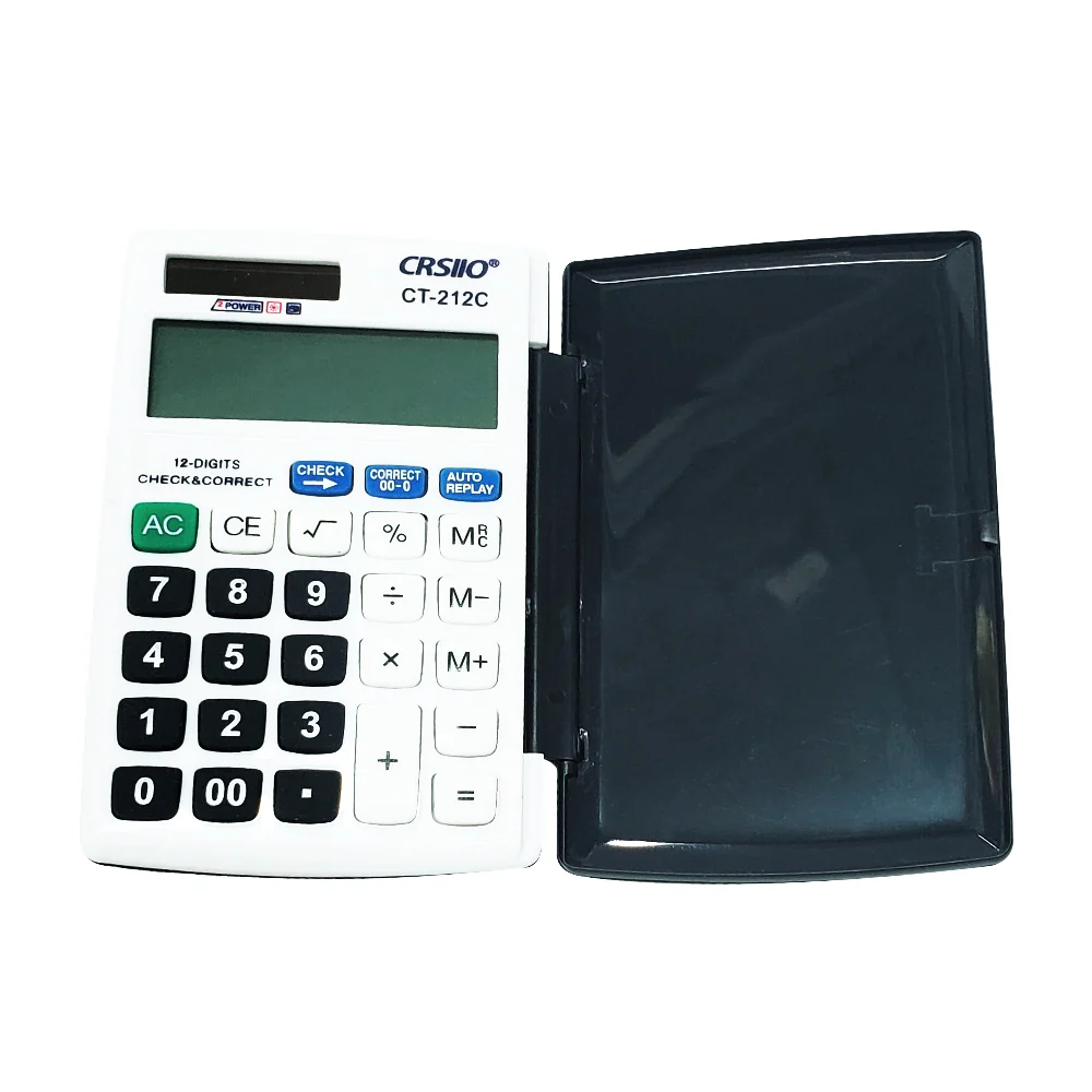 Calculadora digital de bolsillo escolar crsiio con 12 dígitos, panel …