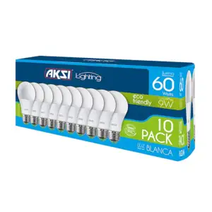 Paquete 10 focos bombillas leds ahorradores de luz blanca aksi con co…