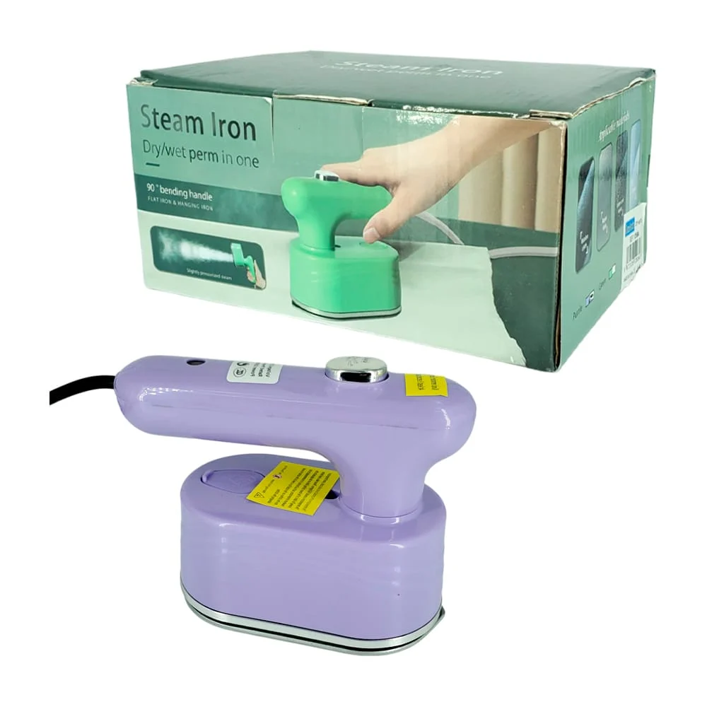 Mini plancha steam iron de vapor portátil de mano con mango doblado a…