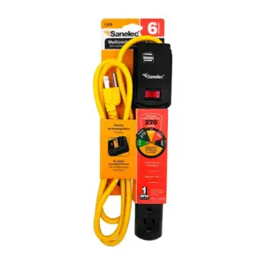 Multicontacto bicolor sanelec con 6 tomacorrientes, 2 entradas usb y …