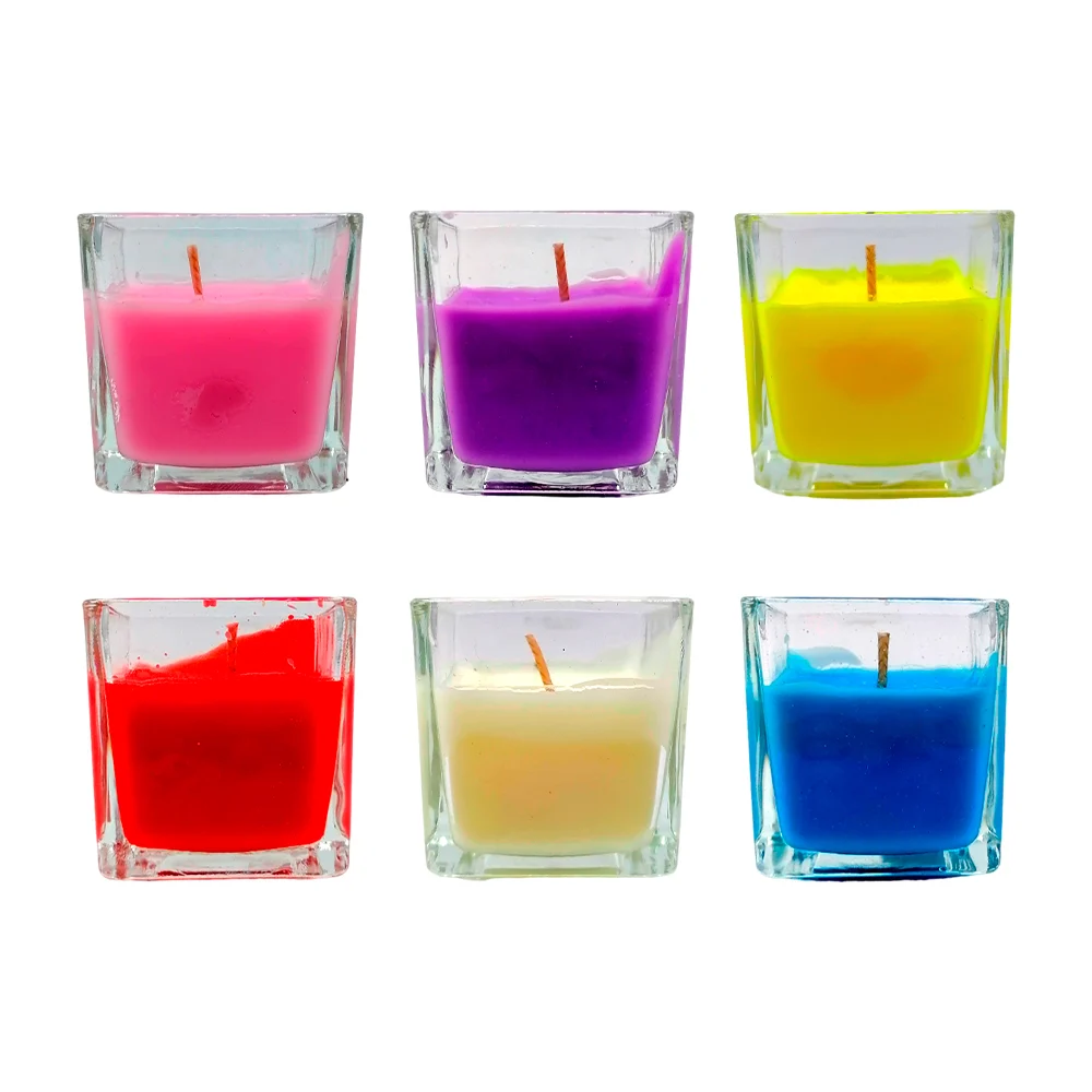 1pza Vela de cera con aroma y veladora de vidrio, 4.5x5cm, variedad d…