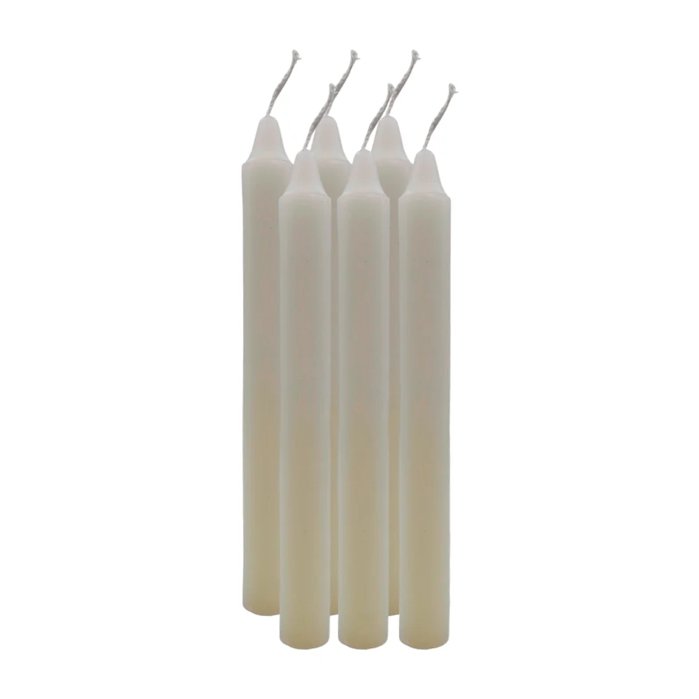 Paquete con 6 velas de cera largas en color blanco, 1.8x19cm /candles…