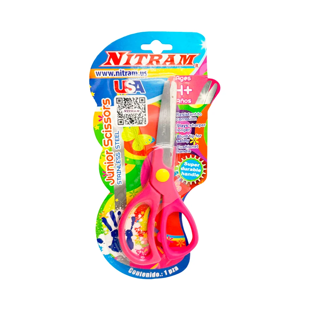 Tijeras infantiles metálicas, con mango plástico, usos varios / nitra…