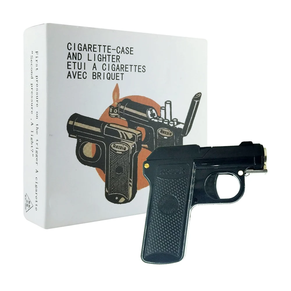 Cigarrera con encendedor en forma de pistola / razzia / 812852 / 142gh