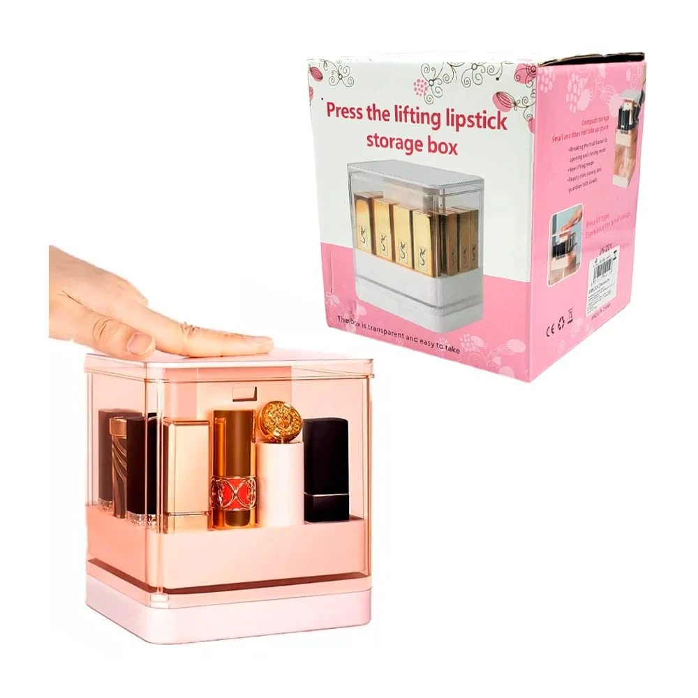 Caja retráctil de plástico organizadora de labiales con 12 compartime…