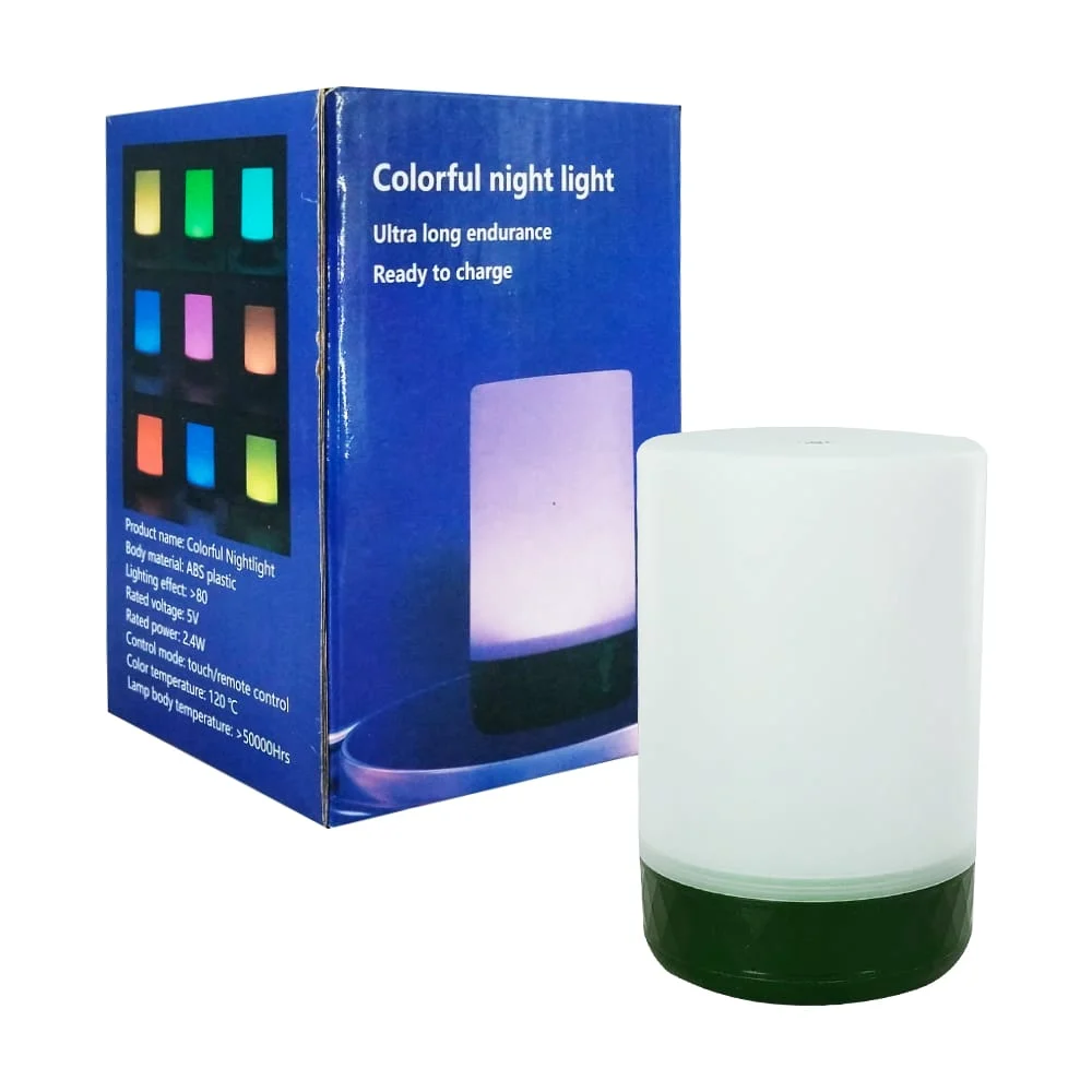 Lámpara led rgb de noche en forma cilíndrica con función táctil / col…