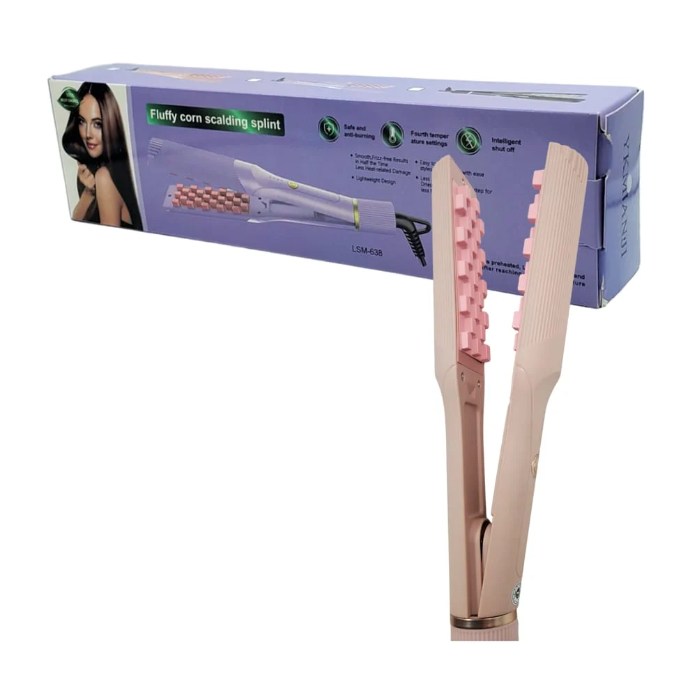 Plancha para efecto volumen de cabello con placas de relieve, varieda…