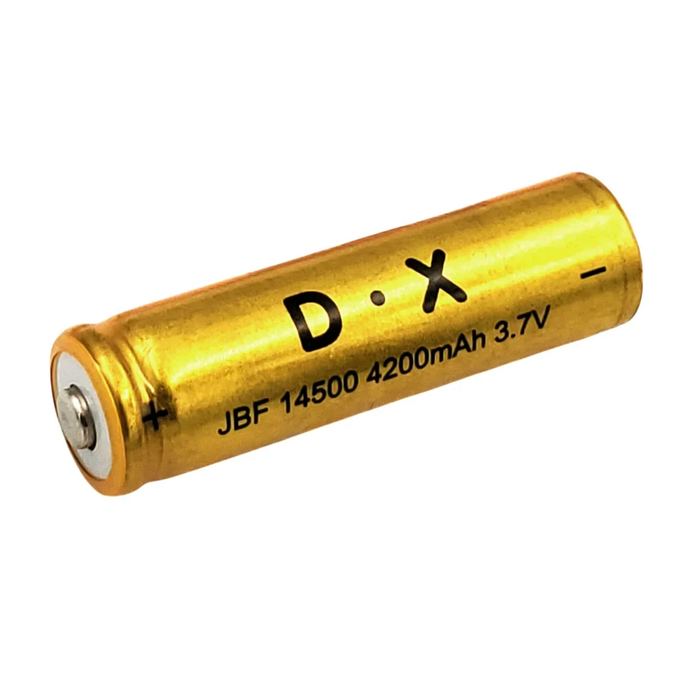 1pza batería recargable jbf 14500 de 4200mAh y 3.7v, color dorado / 1…