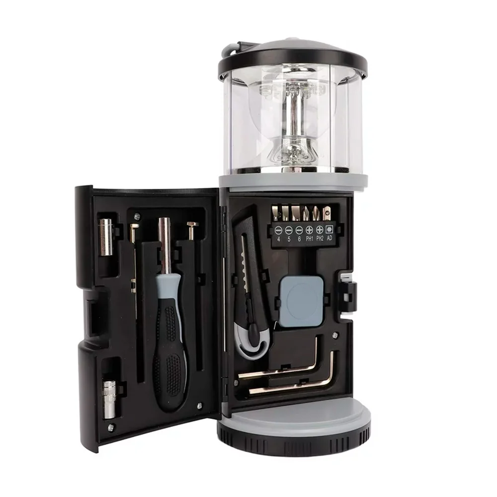 Lámpara de emergencia con 2 modos de luz + kit de desarmadores integr…