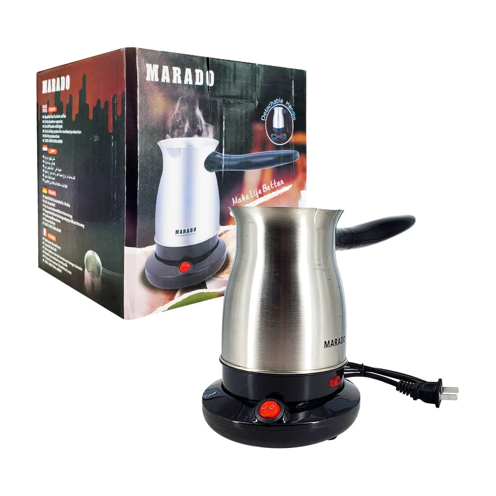 Marado Cafetera tetera de acero inoxidable con capacidad de 600ml, 600 watts ...