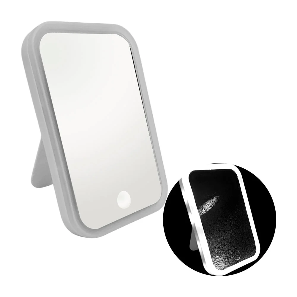 Espejo pequeño rectangular touch con 3 modos de iluminación, recargab…