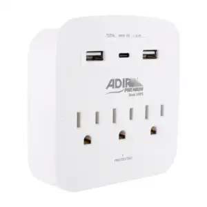 Multicontacto de pared con 3 toma corrientes, 2 entradas usb y 1 entr…