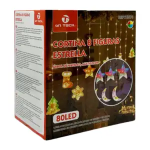Serie cascada navideña tipo cortina de 3m con 80 focos led multicolor…