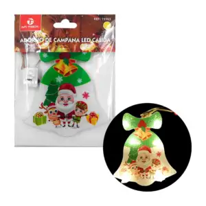 Adorno led colgante on teck en forma de campana con diseño navideño y…
