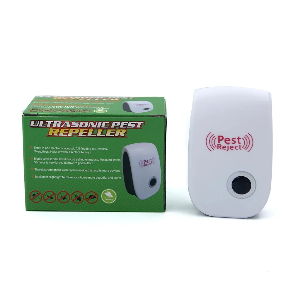 Repelente eléctrico ultrasónico para pestes con toma corriente y cons…