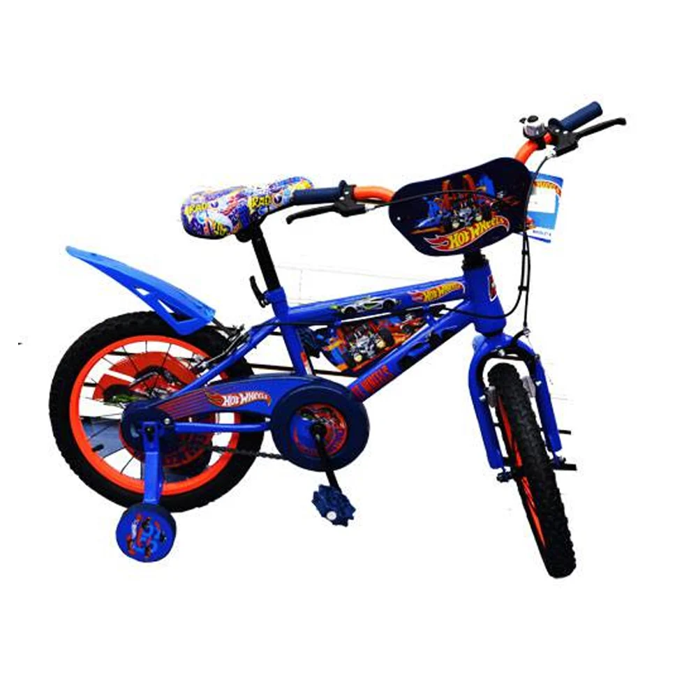 Bicicleta rodada 16 con ruedas de entrenamiento y diseño de hot wheel…