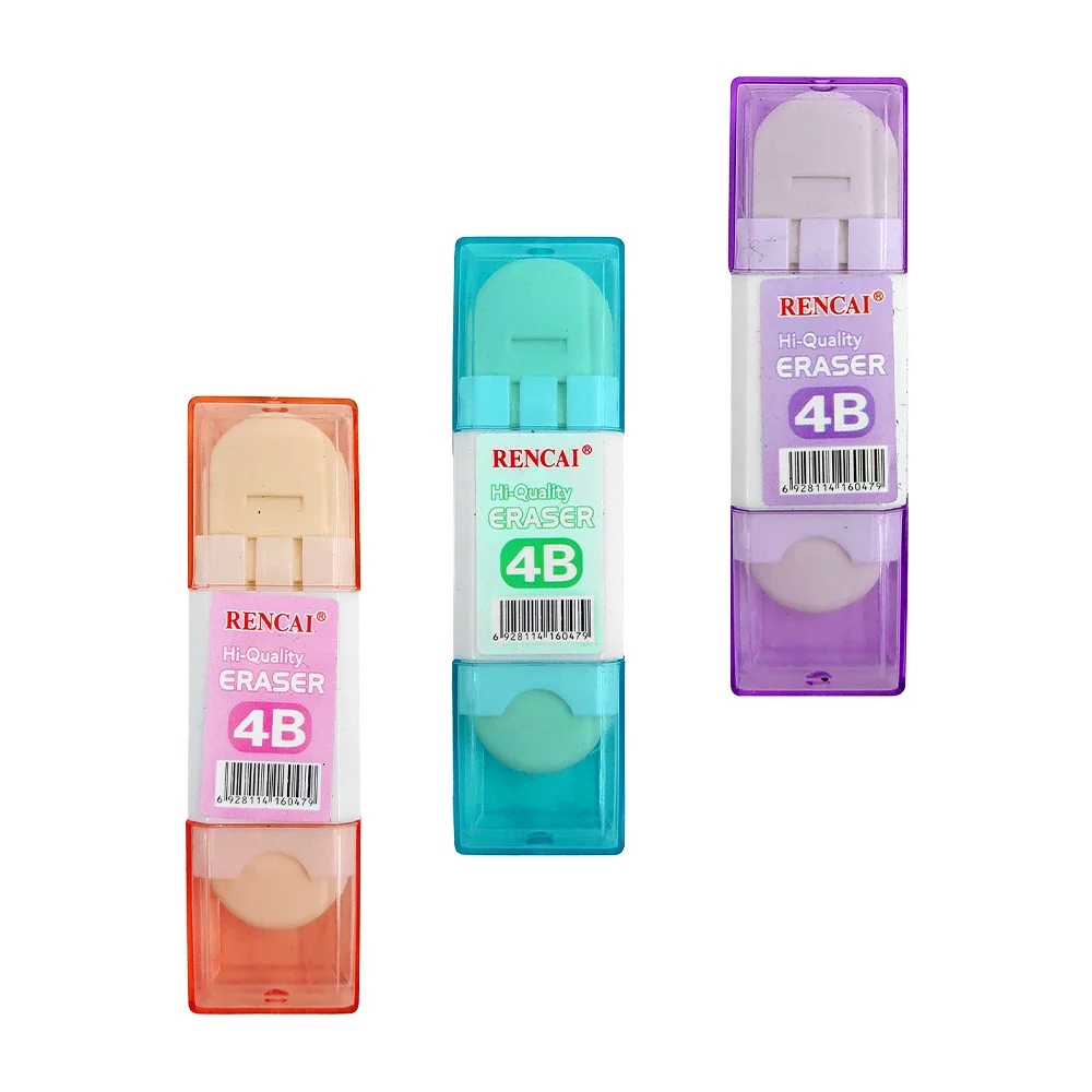 1pza Borrador goma de borrar blanca 4b retráctil doble punta con tapa…