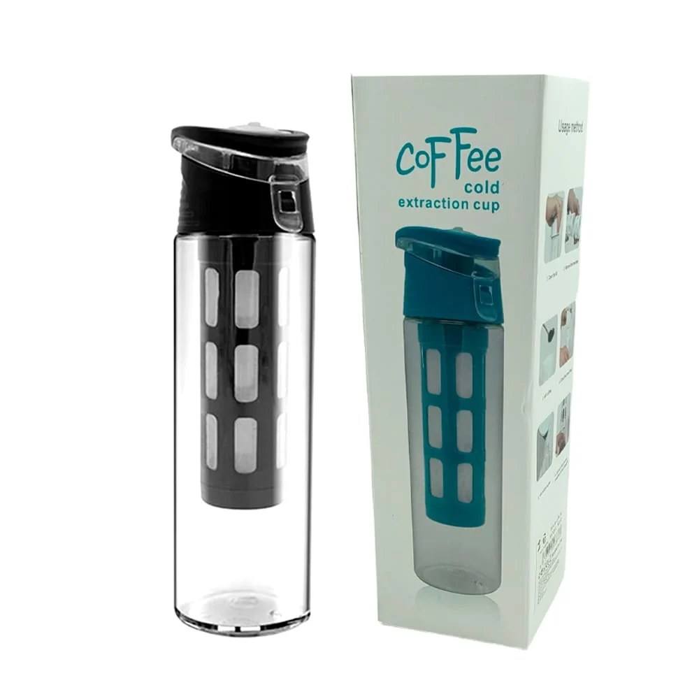 Botella de plástico con filtro de malla reutilizable para hacer café …