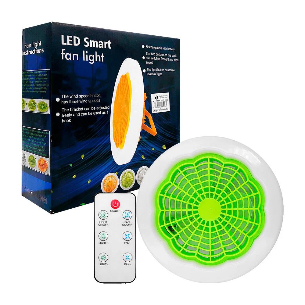 1pza Lámpara ventilador con socket, controlador de luz y velocidades,…