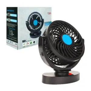Ventilador pequeño ajustable con entrada para coche y base adherible …