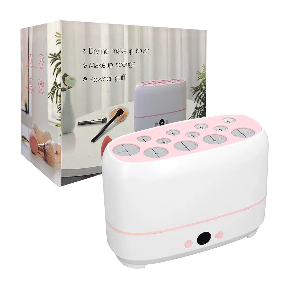 Maquina secadora eléctrica para brochas de maquillaje con 12 comparti…