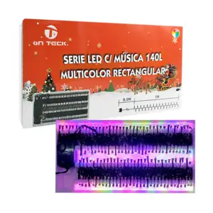 Serie musical navideña on teck de 7 metros con 140 focos led multicol…
