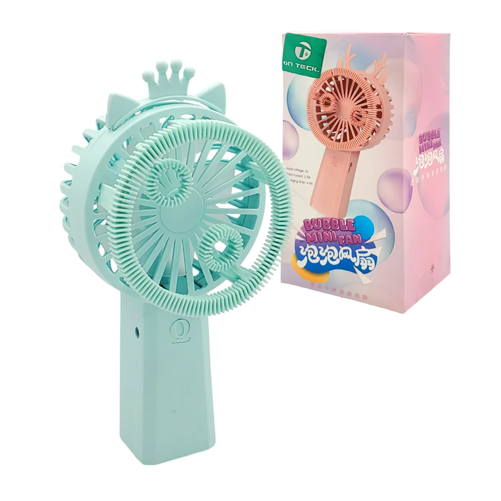 1pza Ventilador pequeño recargable, con orejas decorativas y plástico…