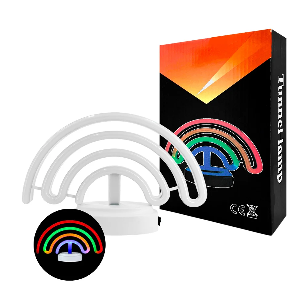 Lámpara decorativa en forma de arcoíris con luz rgb, 15.5 x 6 x 25cm …