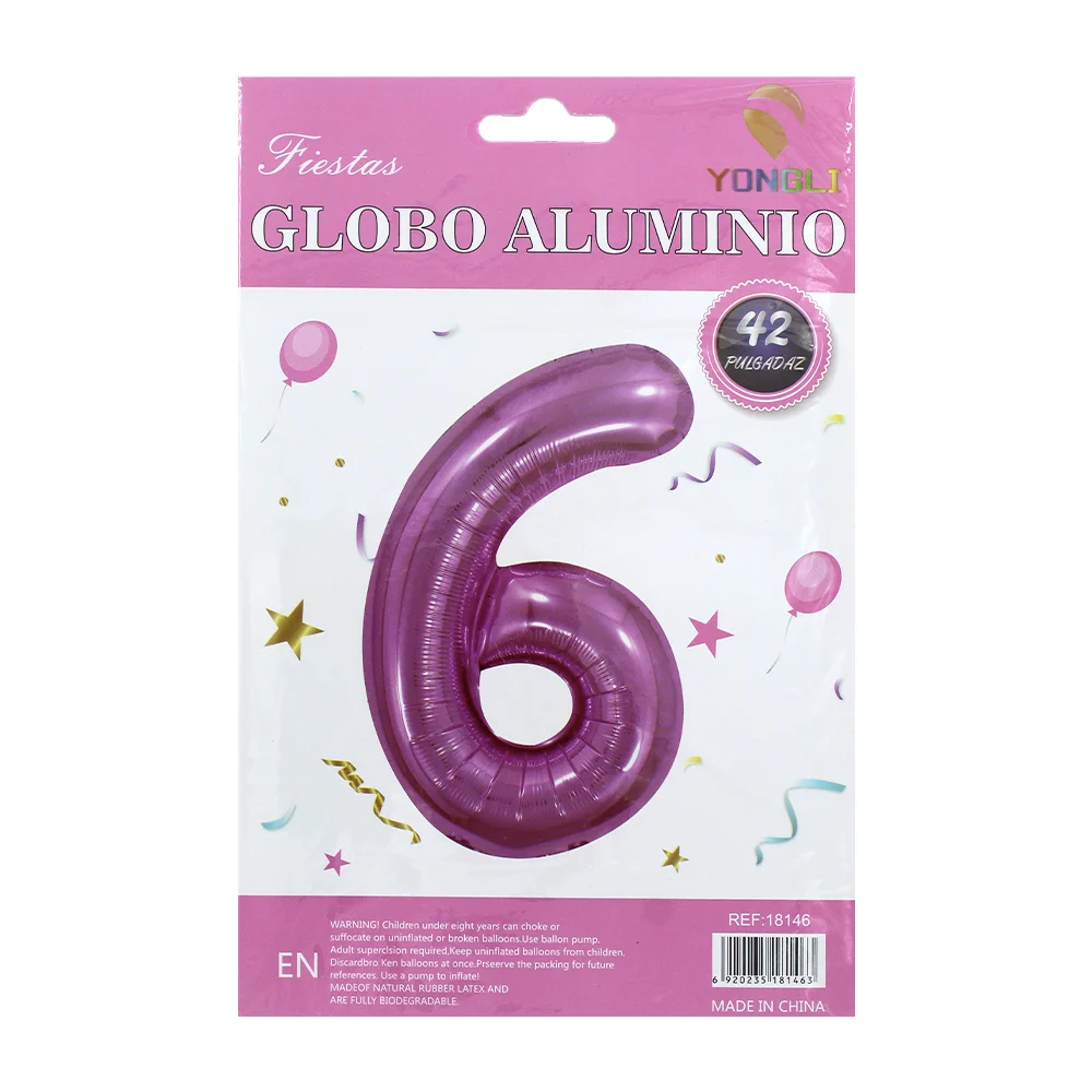 1pza Globo metálico yongli de 42 pulgadas en forma de número, varieda…