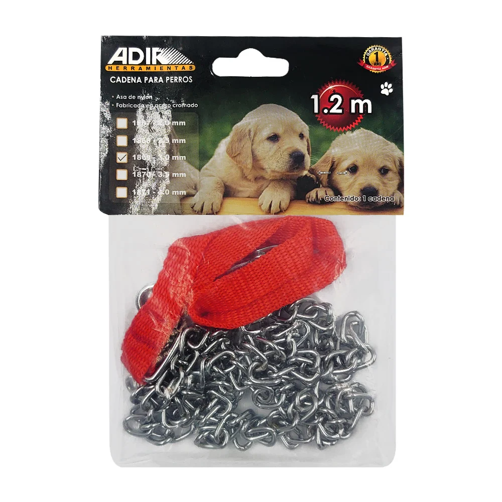 Cadena de acero 2.0mm con agarradera de nylon, 1.2m para pasear perro…