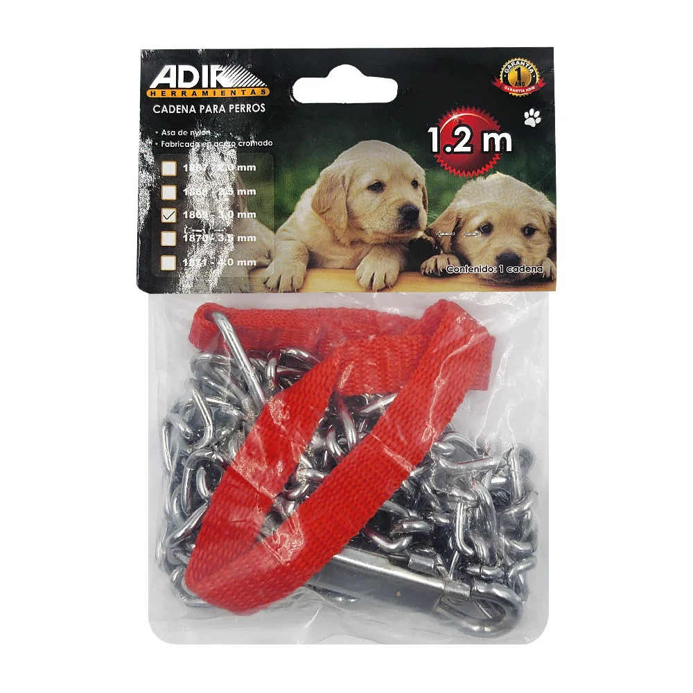 Cadena de acero 3.0mm con agarradera de nylon, 1.2m para pasear perro…