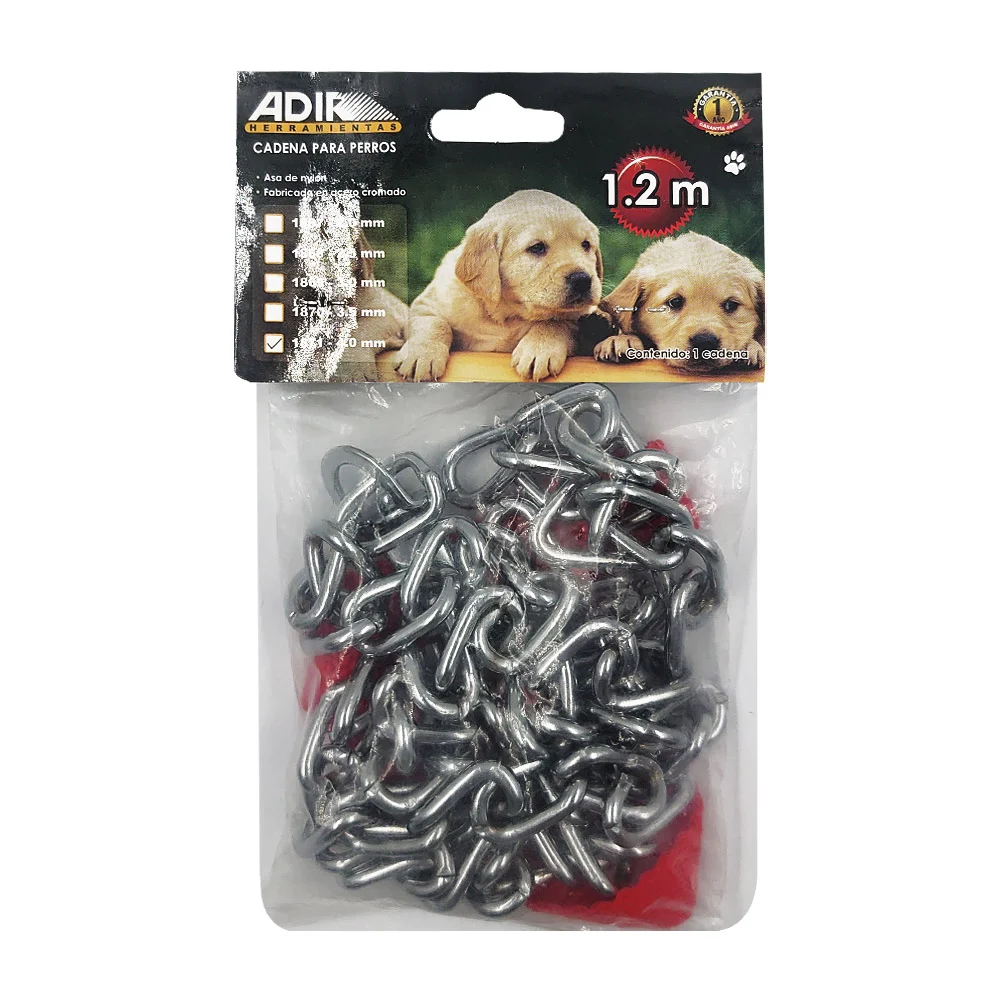 Cadena de acero 4.0mm con agarradera de nylon, 1.2m para pasear perro…