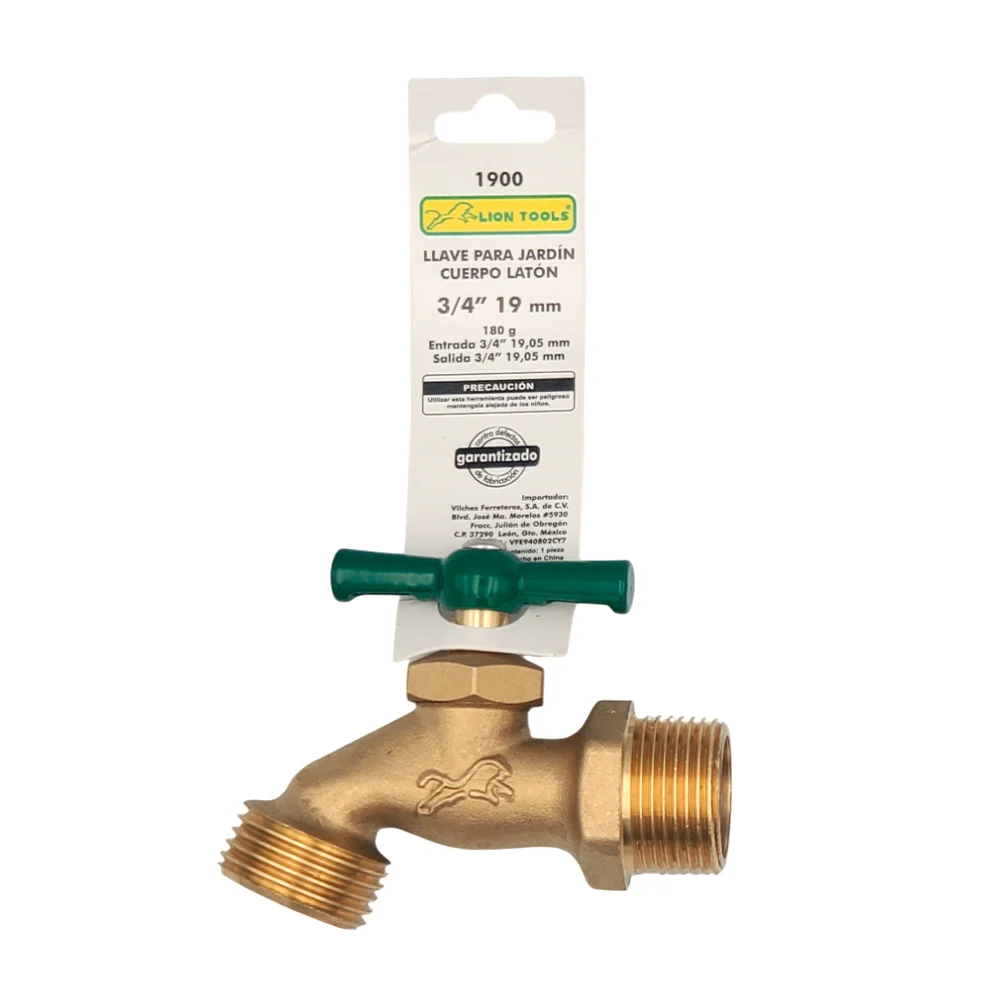 Llave metálica lion tools de latón para jardín, con entrada y salida …