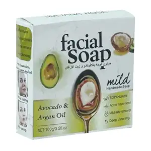Jabón con extracto de aguacate y aceite de argán 100g / facial soap
