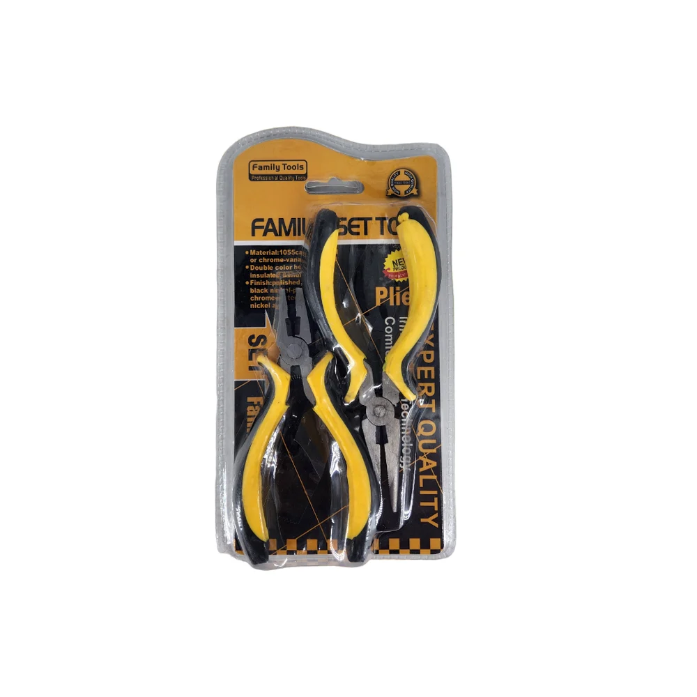 Blíster de 2 pinzas para trabajos electricos, family tools