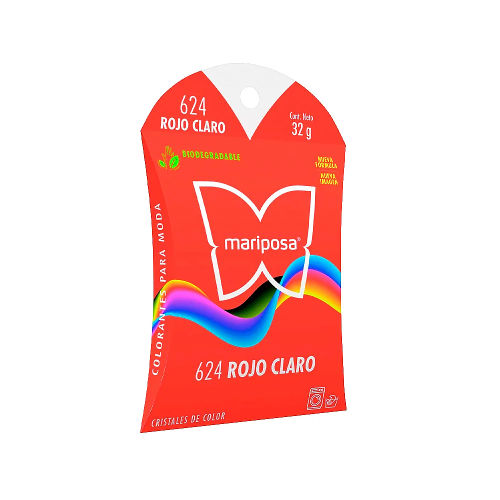 Colorante en cristales de color rojo claro no. 624 con 32 g, para rop…