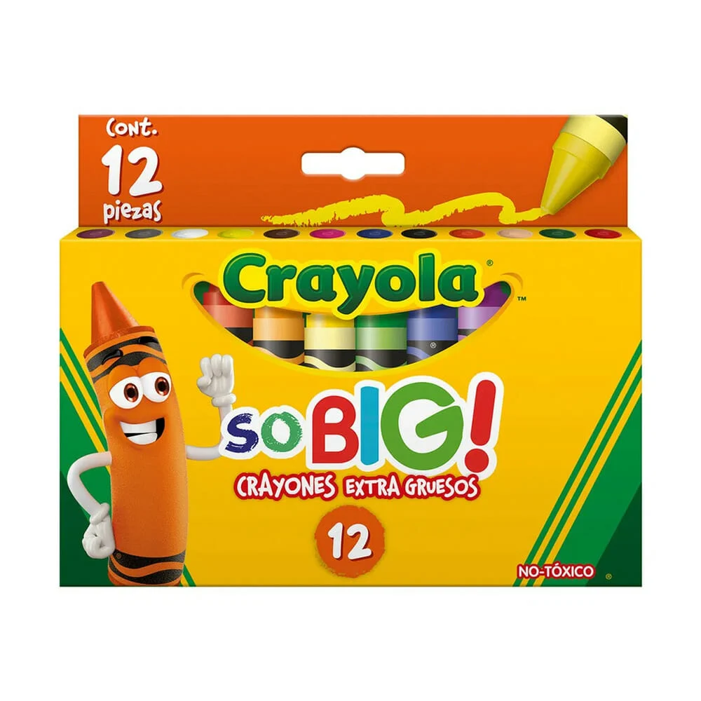 Caja con 12 crayolas gruesas extra jumbo crayola de colores, 10cm / 5…