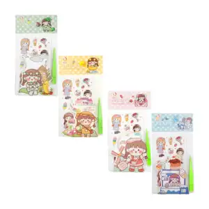 1pza paquete con 8 plantillas de stickers decorativos de diferentes m…