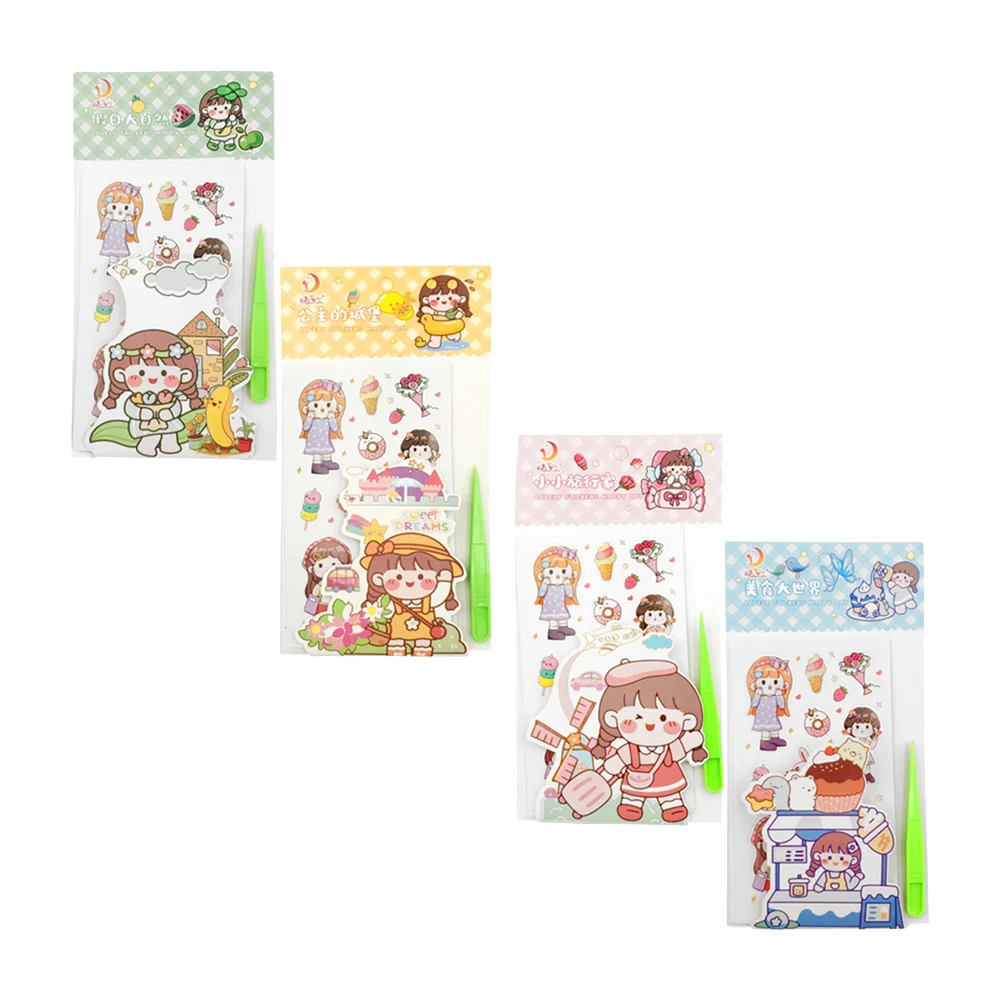 1pza paquete con 8 plantillas de stickers decorativos de diferentes m…