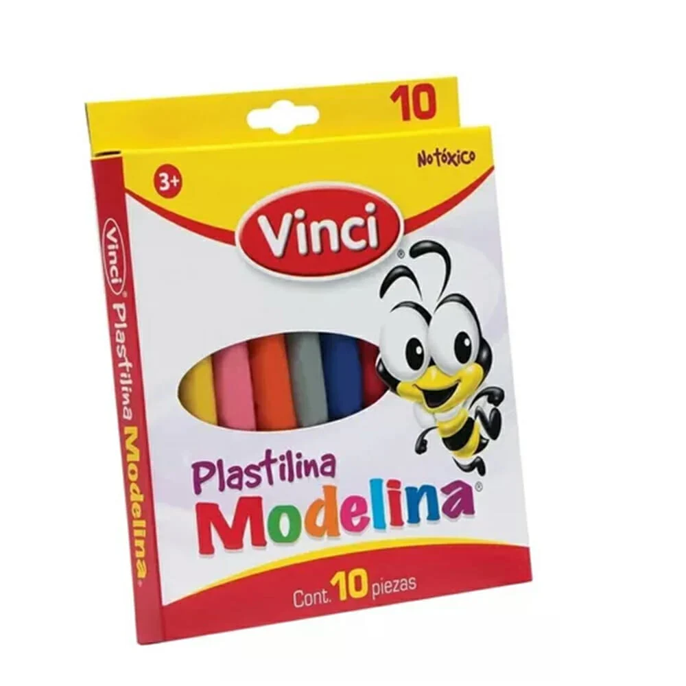 Caja con 10 barras de plastilina modelina vinci para moldear de color…