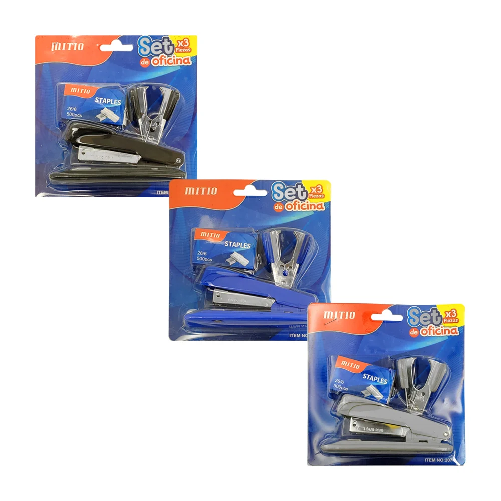 Set de oficina con engrapadora mediana, sacagrapas + caja con 500 pcs…